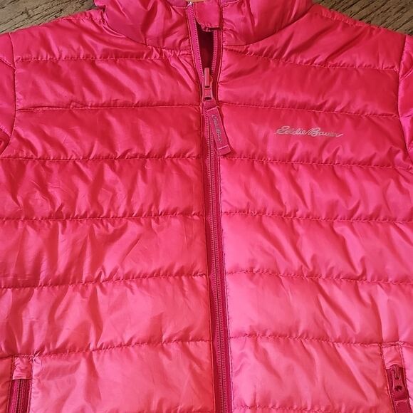 Pink Hooded puffer jacket size M 7/8 Eddie Bauer - Picture 2 of 12
